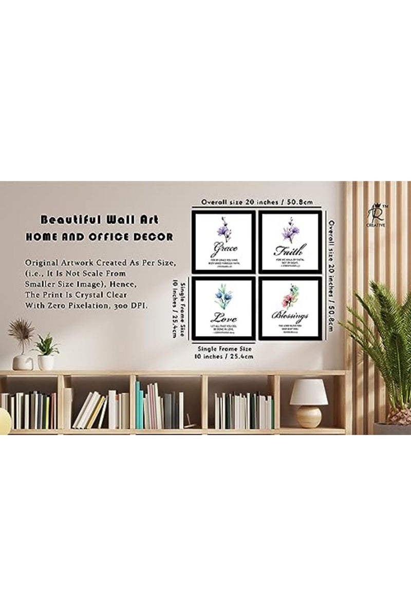 AR Creative مجموعة فنون الحائط من آيات الكتاب المقدس - نعمة، إيمان، حب، بركات - Image 3