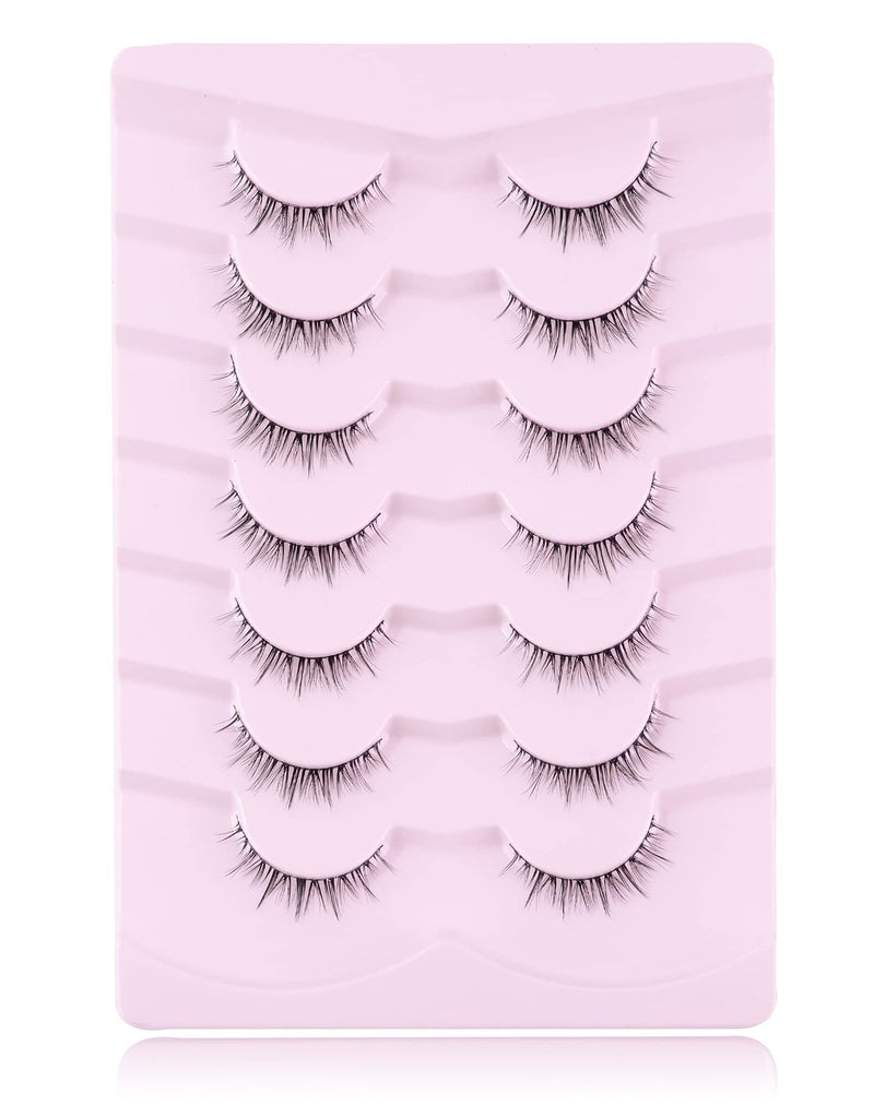 Onlyall Natural Lashes Short Eyelashes Wispy Lashes Natural Look Soft False Eyelashes False Eye Lashes Faux Mink Eyelashes 7 Pairs D2 - Image 3