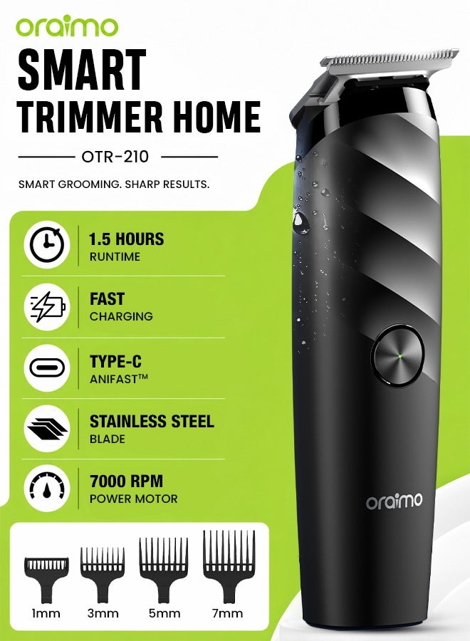 Oraimo Multi-Function Hair Trimmer with 7000 RPM Powerful Motor, 90-Minute Cordless Runtime & Fast Charging, Hair Clipper for Men - OTR-210 - Image 1