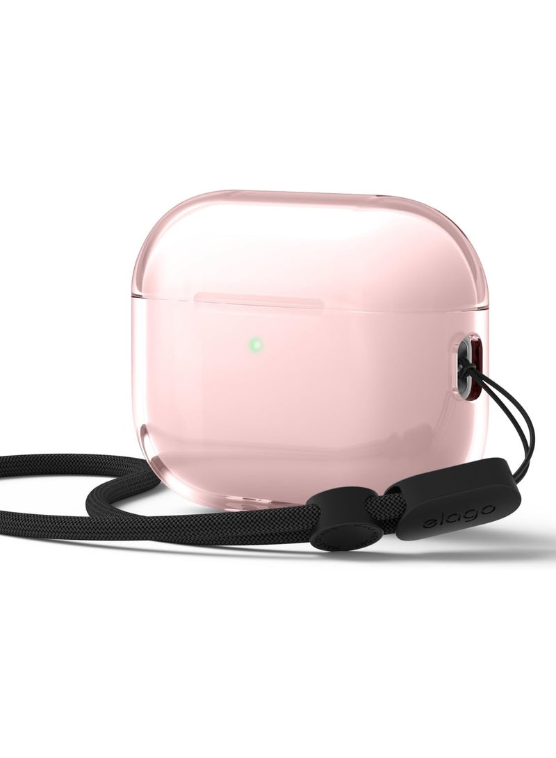 Elago Clear designed for AirPods Pro 3 (2025) case cover with Strap - Lovely Pink - Image 1