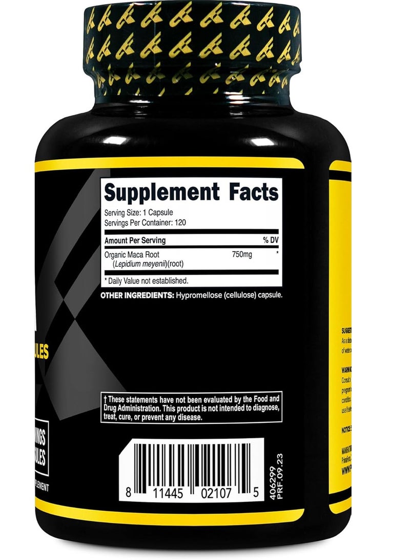 Primaforce Organic Maca Root 750 mg 120 Capsules 4 months supply - Image 2