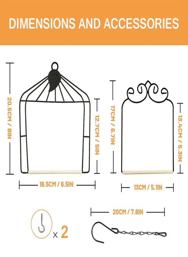 MIXXIDEA Hummingbird Feeders Bird Swing Metal Frame for Finch Hummingbird Perch Wild Bird Swing with Wooden Dowel Outdoor Bird Perch Rust Resistant 2 Pack - Image 2