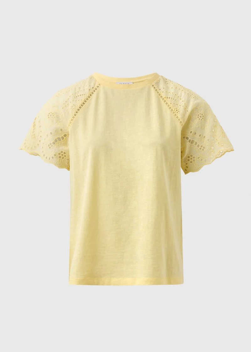 Matalan Blue Broderie Anglaise Raglan Sleeve T-Shirt