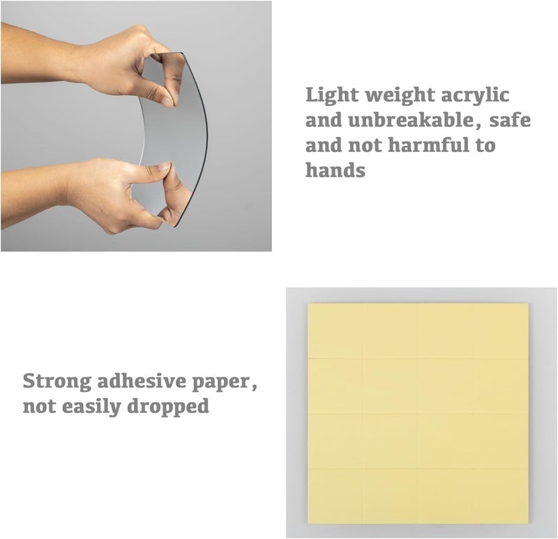 TPGP Hode Self Adhesive Mirror Tiles Stickers - 20x20cm, 4Pcs, Lightweight Non-Glass Shatterproof - Image 3