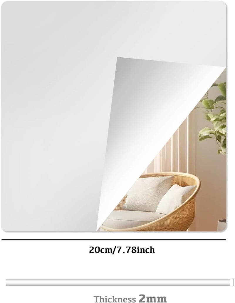 TPGP Hode Self Adhesive Mirror Tiles Stickers - 20x20cm, 4Pcs, Lightweight Non-Glass Shatterproof - Image 2