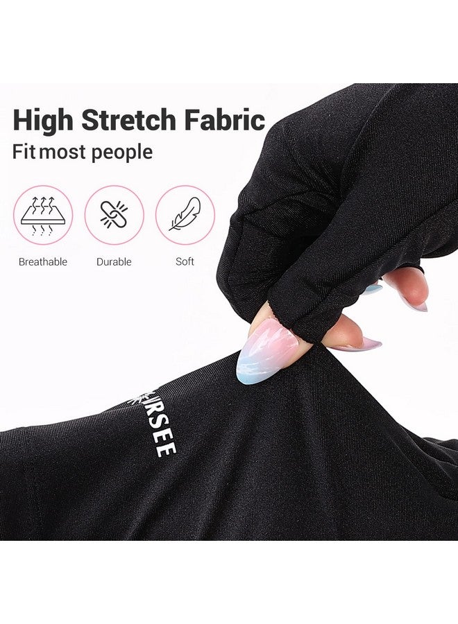 AIRSEE UV Gloves for Nail Lamp,Professional UPF50+ UV Protection Gloves for Manicures Nail Art,Fingerless Gloves That Shield Skin from The Sun and Nail Lamp (Black) - Image 5
