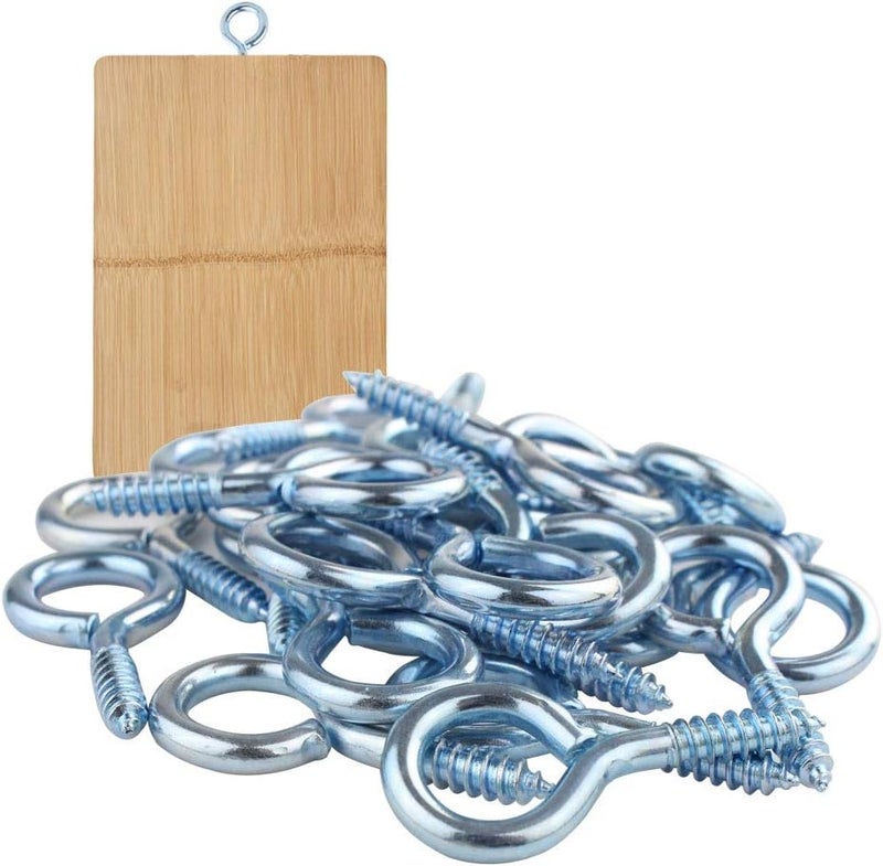 Wobe 50Pack of Eye Screws 1-5/8 Inch Eye Shape Thread Self-Tapping Hanging Hooks Eyebolt Ring (1-5/8" Overall Length 1/2" Inner Dimension) Zinc Plated - Image 4