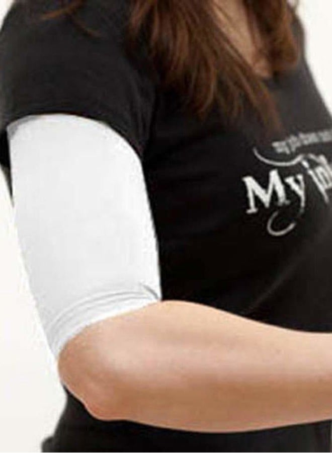 Tatjacket Tattoo Cover Up Concealer Sleeve, 2-PACK, Upper Arm or Calf coverage, UPF 50 Protection, Slip Free, for Men & Women (Unisex), LARGE, WHITE - Image 1