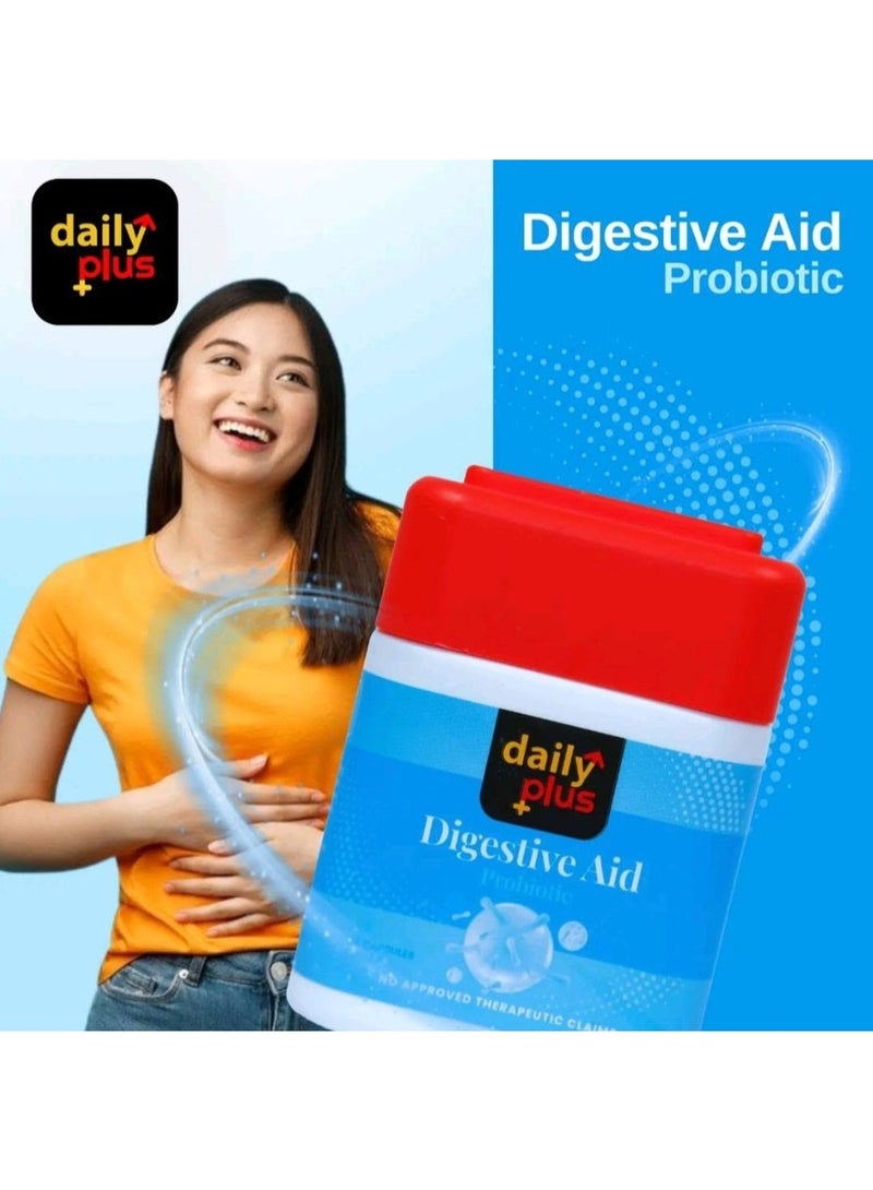 Daily Plus Digestive Aid Probiotic Supplement 500mg – 60 Capsules for Gut Health, Digestion & Daily Wellness Support - Image 2