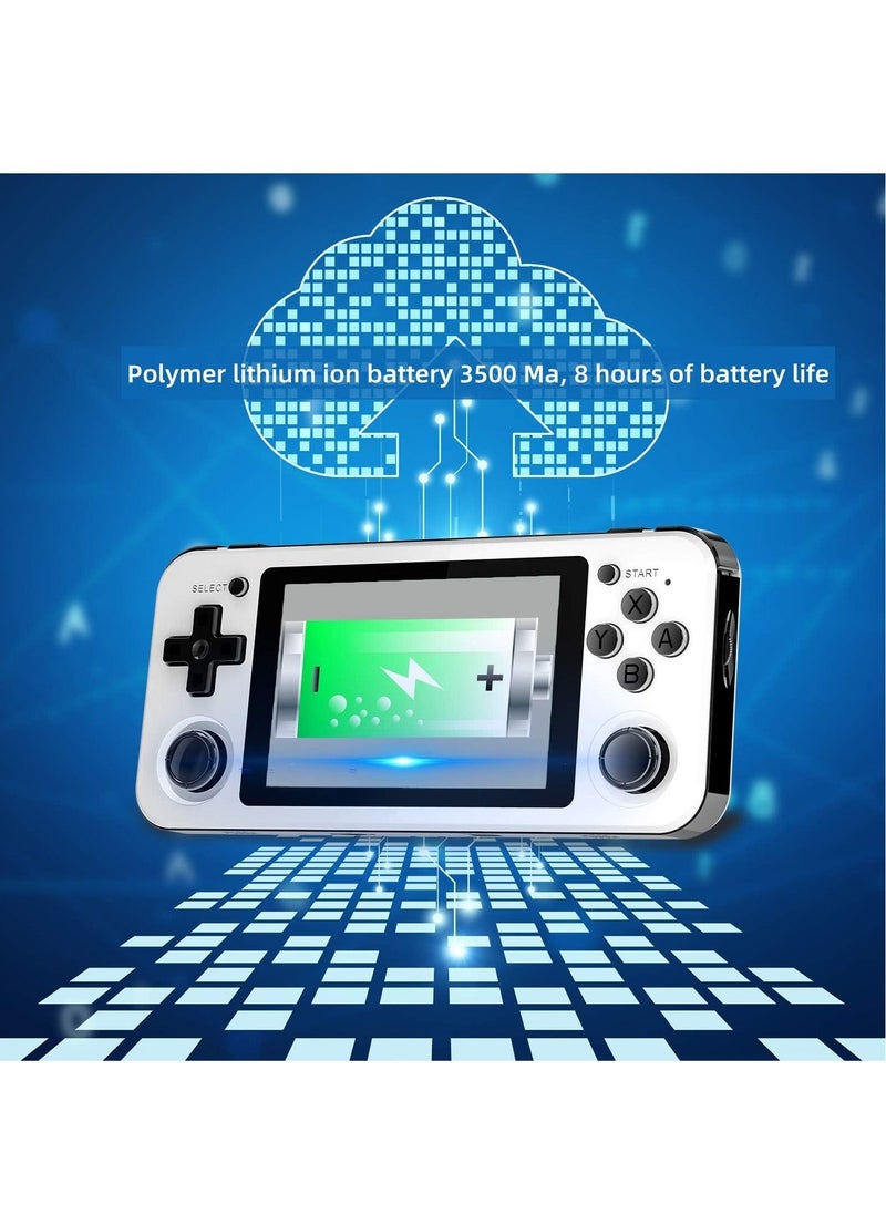ANBERNIC  - RG351P Handheld Game Console, Opening Linux Tony System Built-in 64G TF Card 2500 Classic Games 3.5-inch IPS Screen Retro Game Console (White) - Image 1