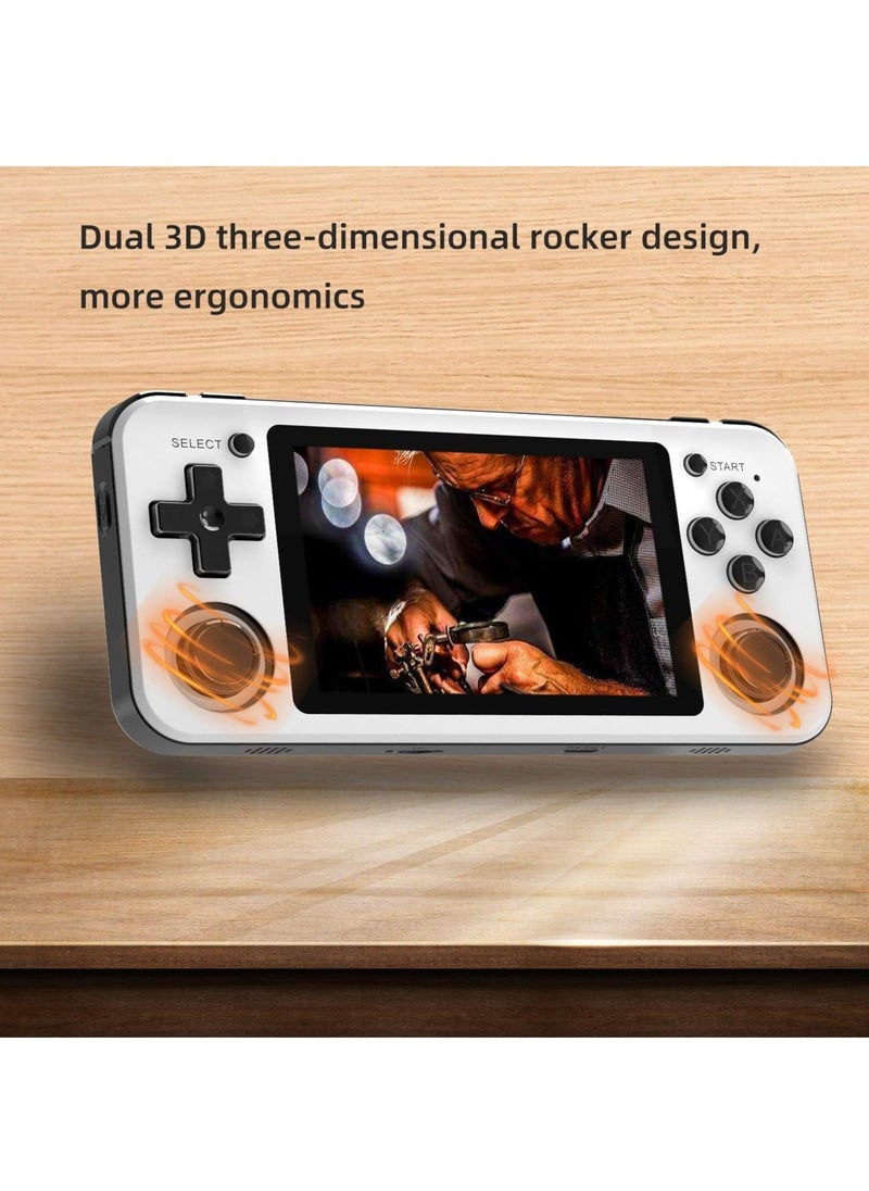 ANBERNIC  - RG351P Handheld Game Console, Opening Linux Tony System Built-in 64G TF Card 2500 Classic Games 3.5-inch IPS Screen Retro Game Console (White) - Image 1