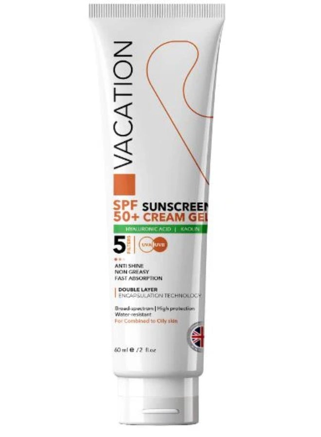 VACATION SPF 50+ SUNSCREEN GEL CREME SLOAIRE ACID HYALURONIQUE KAOLIN 60ml 