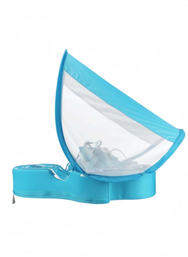 GGEROU Baby Swimming Float Inflatable, Inflatable Baby Float Baby Swimming Ring with Canopy, Baby Swimming Ring for Age 3-24 Months Toddler Children Blue - Image 5
