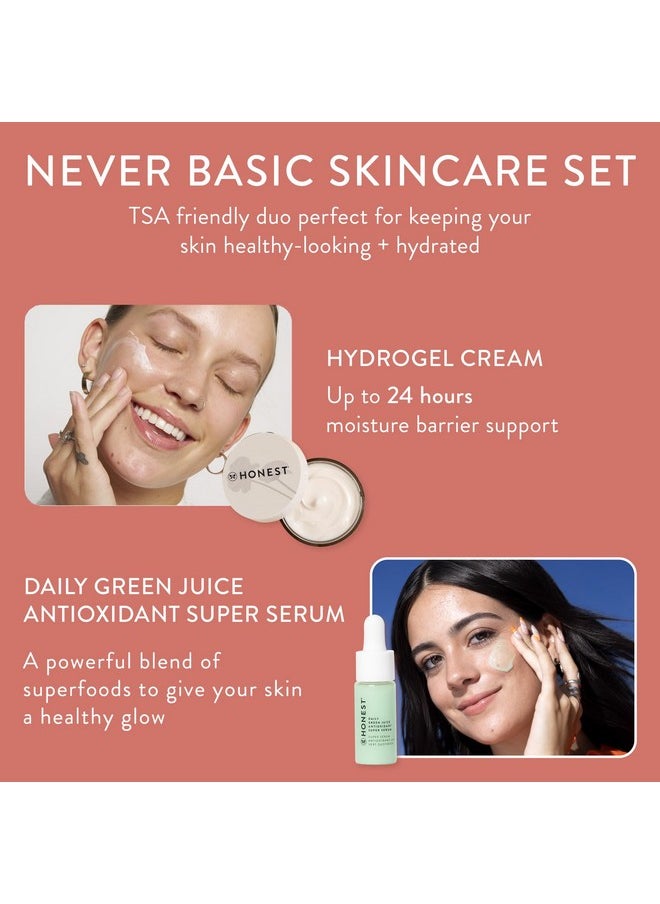Honest Beauty Never Basic Skincare Duo Mini Hyaluronic Acid Infused Hydrogel Cream (0.57 Fl Oz) + Mini Green Juice Antioxidant Serum (0.4 Fl Oz) Ewg Verified Vegan + Cruelty Free  - Image 5