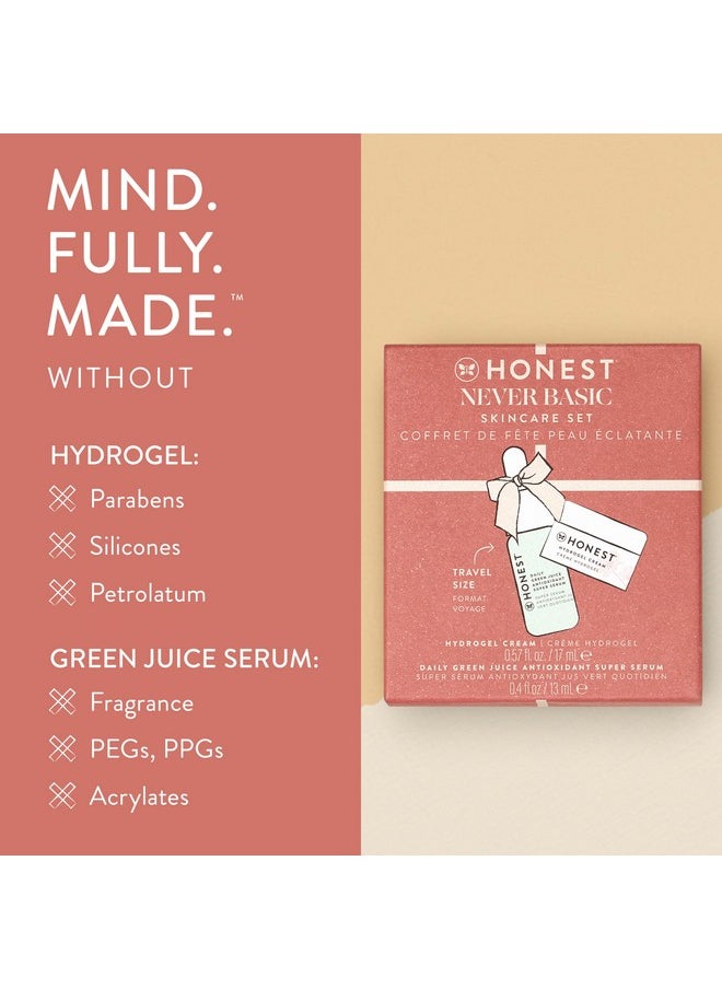Honest Beauty Never Basic Skincare Duo Mini Hyaluronic Acid Infused Hydrogel Cream (0.57 Fl Oz) + Mini Green Juice Antioxidant Serum (0.4 Fl Oz) Ewg Verified Vegan + Cruelty Free  - Image 4