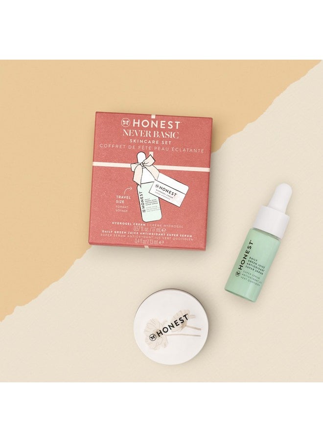 Honest Beauty Never Basic Skincare Duo Mini Hyaluronic Acid Infused Hydrogel Cream (0.57 Fl Oz) + Mini Green Juice Antioxidant Serum (0.4 Fl Oz) Ewg Verified Vegan + Cruelty Free  - Image 2