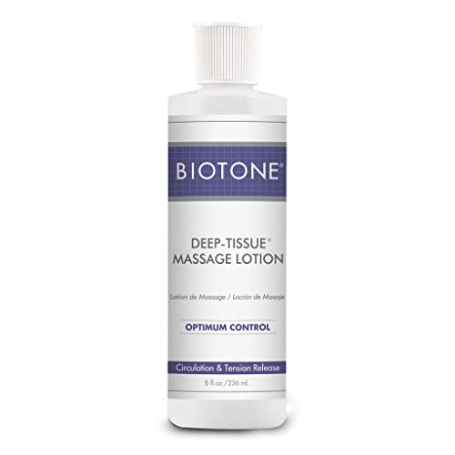 BIOTONE Deep Tissue Massage Lotion Rich Texture Lasting Glide Use for Swedish Trigger Point Sports and Deep Tissue Smooth Application Unscented