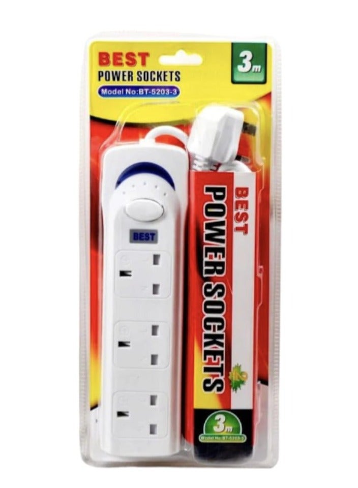 Best electrical connection with three outlets, 3 meters long - Image 2