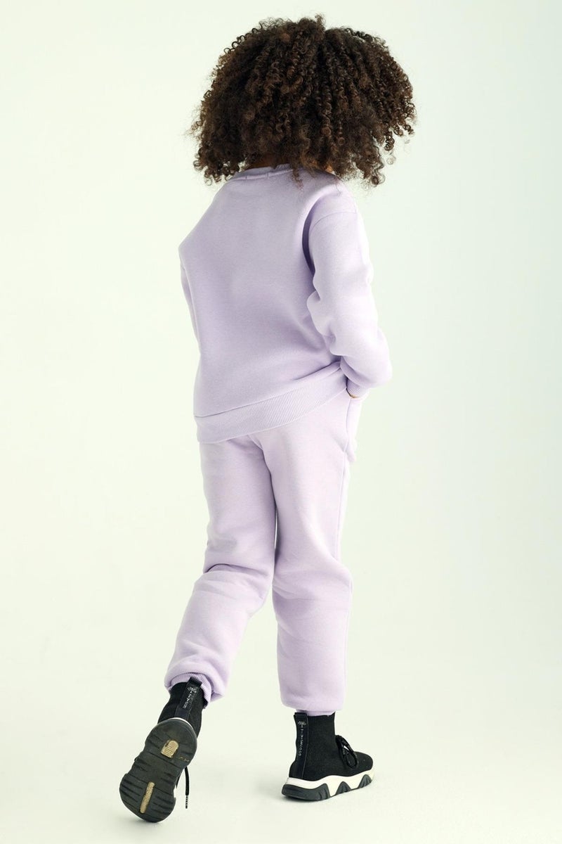 Zepkids Crew Neck Long Sleeve Lilac Color Girl's Two Piece Set  - Image 4