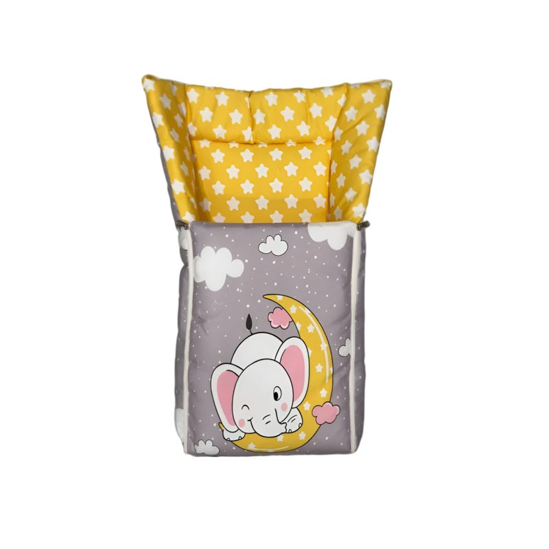 RUMPES 3-in-1 Sleeping Bag & Carry Nest | Soft Cotton Bedding for Newborns (0-6 Months) | Lightweight, Travel-Friendly & Comfortable Bassinet for Co-Sleeping | Skin-Friendly (Yellow) - Image 4