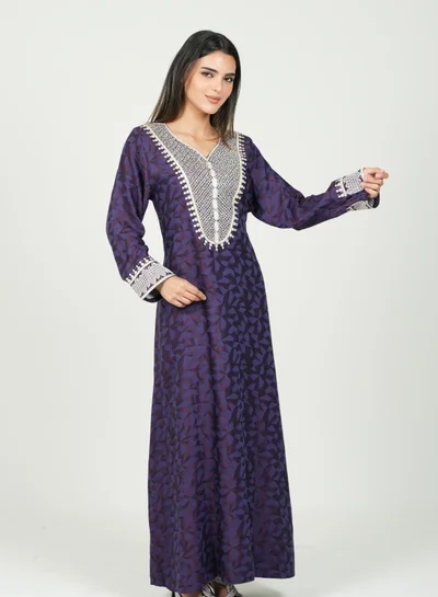 AL BENT AL SHARQIEH printed mukhawar jalabia dress