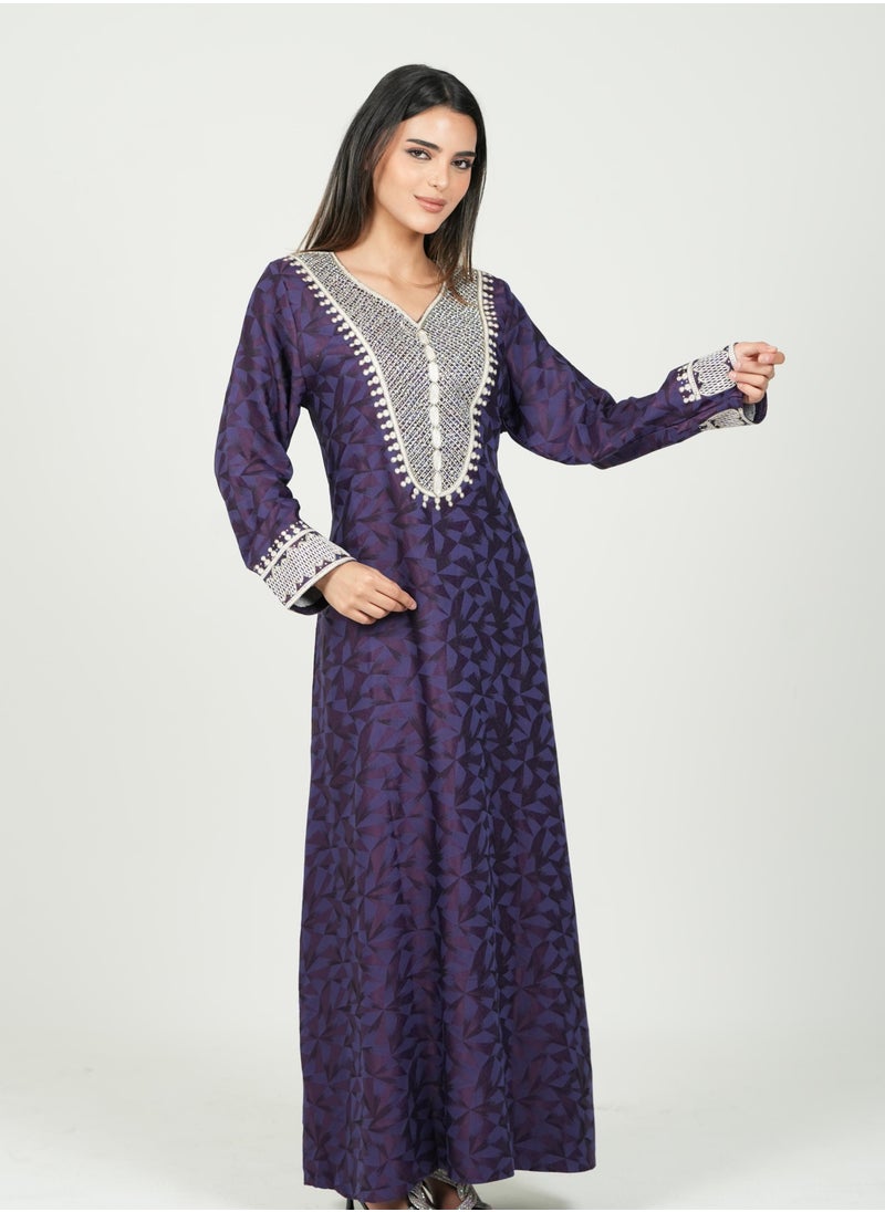 AL BENT AL SHARQIEH printed women jalabia dress  - Image 1