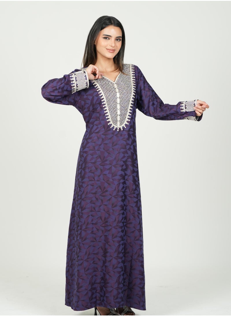 AL BENT AL SHARQIEH printed women jalabia dress  - Image 2