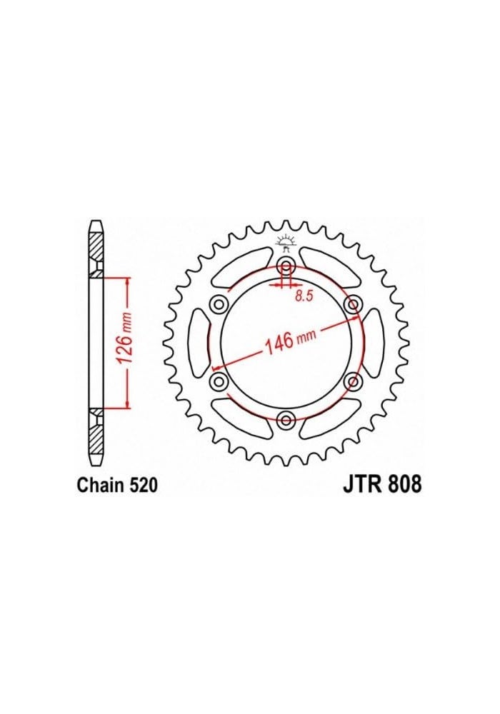 JT Sprockets 44T Steel Rear Sprocket - Image 2