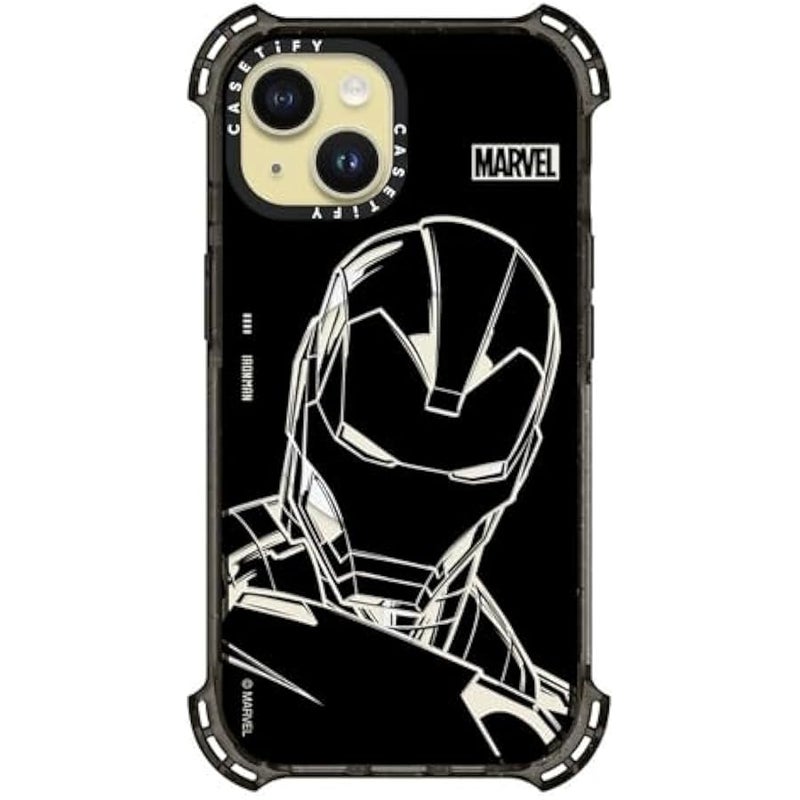 Casetify Bounce iPhone 15 Case 【Iron Man Co-Lab / 6X Military Grade Drop Tested / 21.3ft Drop Protection/Compatible with Magsafe】 - Iron Man - Black - Clear Black - Image 2