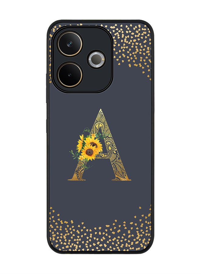 Stylizedd For Oppo A5 Pro 5G / A5 Pro 4G / 5G Case,Slim fit Camera Protection, Shockproof Thin Phone cover  - Custom Floral Monogram - A  (Grey ) - Image 1