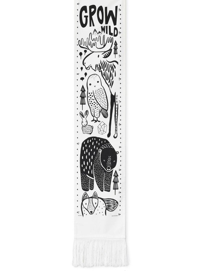 Wee Gallery Canvas Growth Chart for Kids, Toddler Height Tracker Ruler, 44x13 Inches Nursery Wall Hanging Decor, Organic Cotton Growth Chart, Modern Keepsake for Home or Playroom, Nordic - Image 1