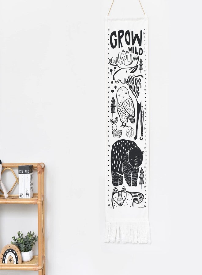 Wee Gallery Canvas Growth Chart for Kids, Toddler Height Tracker Ruler, 44x13 Inches Nursery Wall Hanging Decor, Organic Cotton Growth Chart, Modern Keepsake for Home or Playroom, Nordic - Image 3