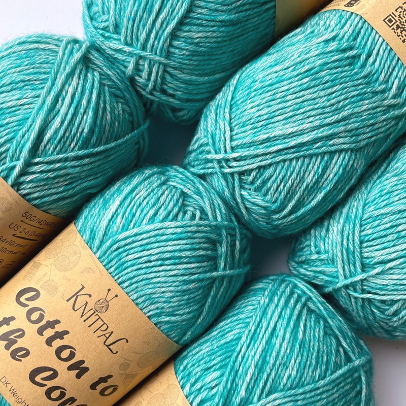 Cotton to The Core Cotton Yarn for Crocheting 6 Skeins 852Yds300G Free Patterns  Soft Baby Yarn for Knitting  3 DK Light Worsted Weight  Cyan Blue