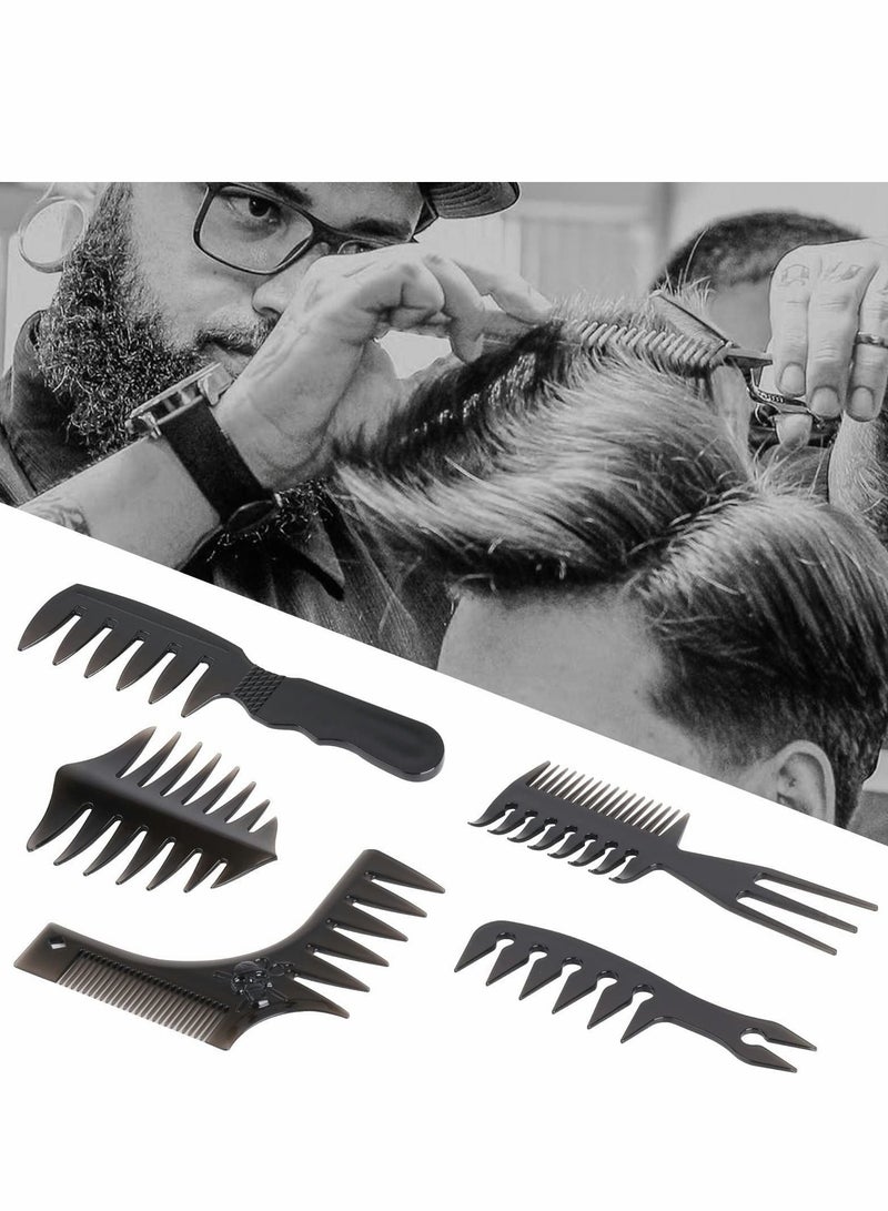 Y&D Styling Hair Comb Set, 5 Pack Salon Barber Hairstylist Professional Brush Retro Hairdressing Care Style Accessory Double-sided for Men Boy Gentleman - Image 3