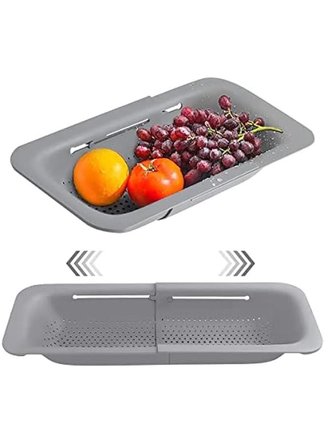 BWSJ Over the Sink Colander Strainer Retractable Kitchen Sink Basket for Vegetables and Fruits Extendable Food Strainers to Drain Pasta and Dry Dishes - Image 1
