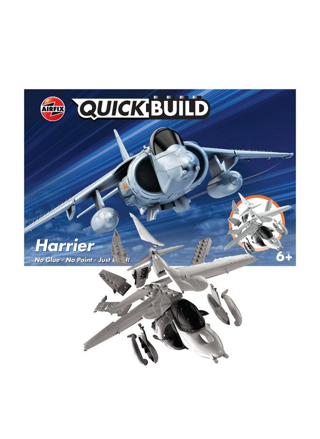 Airfix Airfix J6009 Quickbuild Model Airplane Kits for Adults & Kids - Harrier - Fighter Jet Plastic Model Kits, Block Building Sets, Snap Together Aircraft Models, Engineering Toys for Gifts  - Image 1