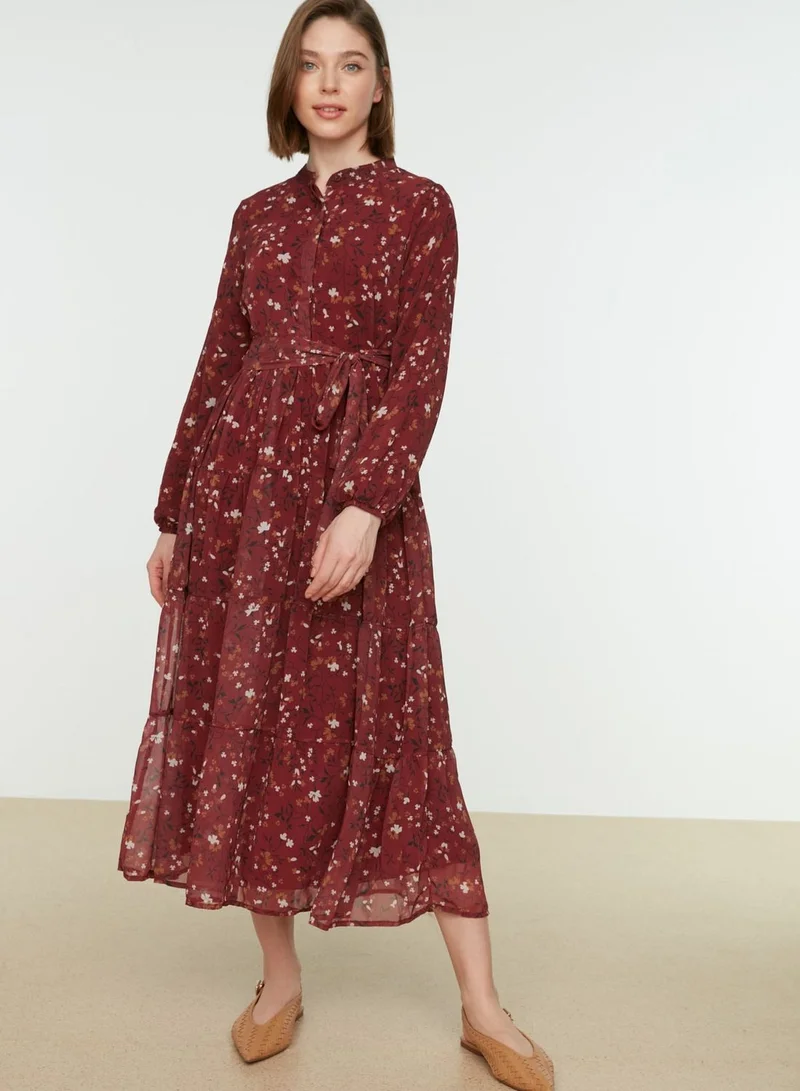 trendyol Floral Print High Neck Dress