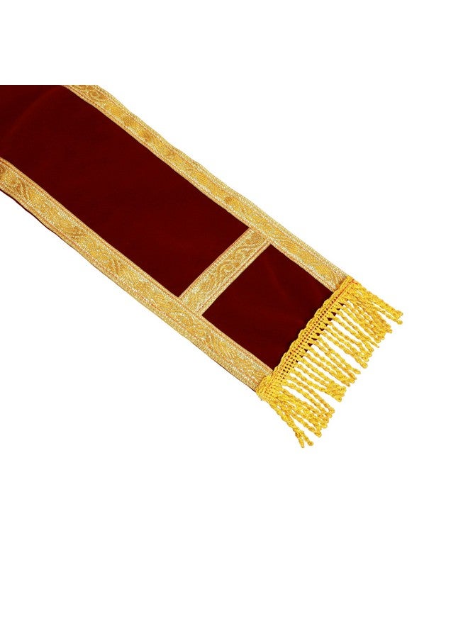 PRIYAKANT SAFAWALA PRIYAKANT SAFAWALA Ganpati Shringar Shela, Dupatta, Khes, Shawl And Special Ganesh Chaturthi Festival Velvet Shela All Gods Vastra Use It, (Double Indori Shela) [Size, 1.5 Feet Murti, Maroon] - Image 5