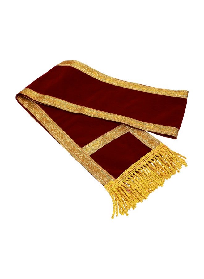 PRIYAKANT SAFAWALA PRIYAKANT SAFAWALA Ganpati Shringar Shela, Dupatta, Khes, Shawl And Special Ganesh Chaturthi Festival Velvet Shela All Gods Vastra Use It, (Double Indori Shela) [Size, 1.5 Feet Murti, Maroon] - Image 3