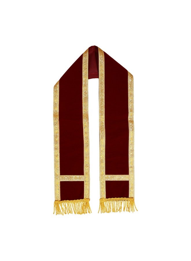 PRIYAKANT SAFAWALA PRIYAKANT SAFAWALA Ganpati Shringar Shela, Dupatta, Khes, Shawl And Special Ganesh Chaturthi Festival Velvet Shela All Gods Vastra Use It, (Double Indori Shela) [Size, 1.5 Feet Murti, Maroon] - Image 1
