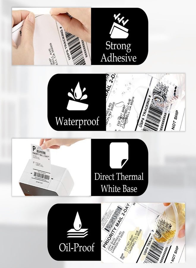 GLUN® Direct Thermal Label Stickers,4x6 Inch (100x150mm), 400 Labels Per Roll Compatible with Thermal Printers, Self-Adhesive Shipping Labels Pack of 1 - Image 4