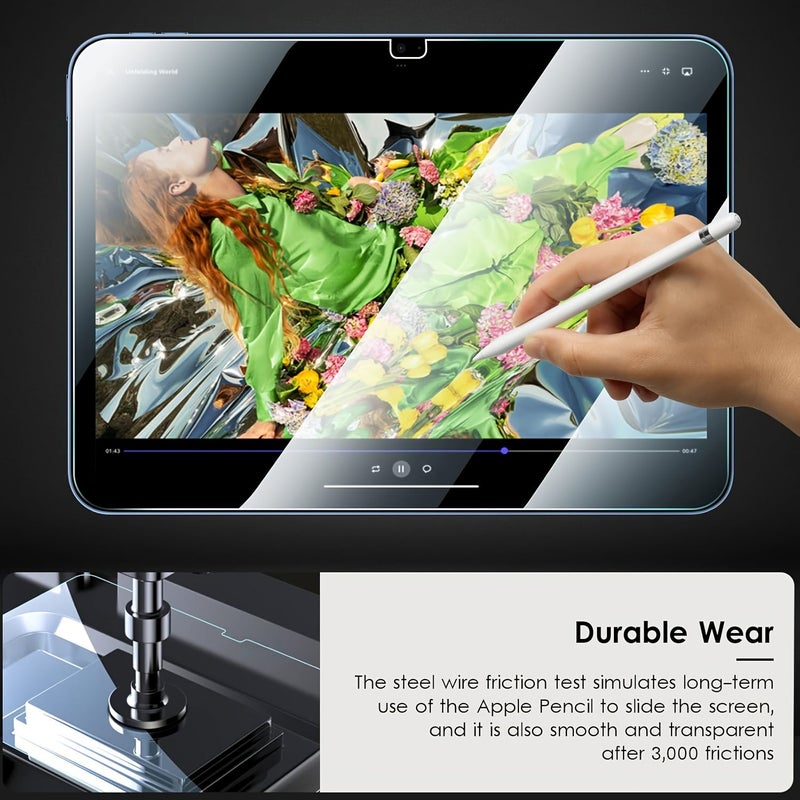 واقي شاشة من الزجاج المقوى لجهاز iPad من الجيل العاشر متوافق مع التعرف على الوجه عبوة من قطعة واحدة - Image 4