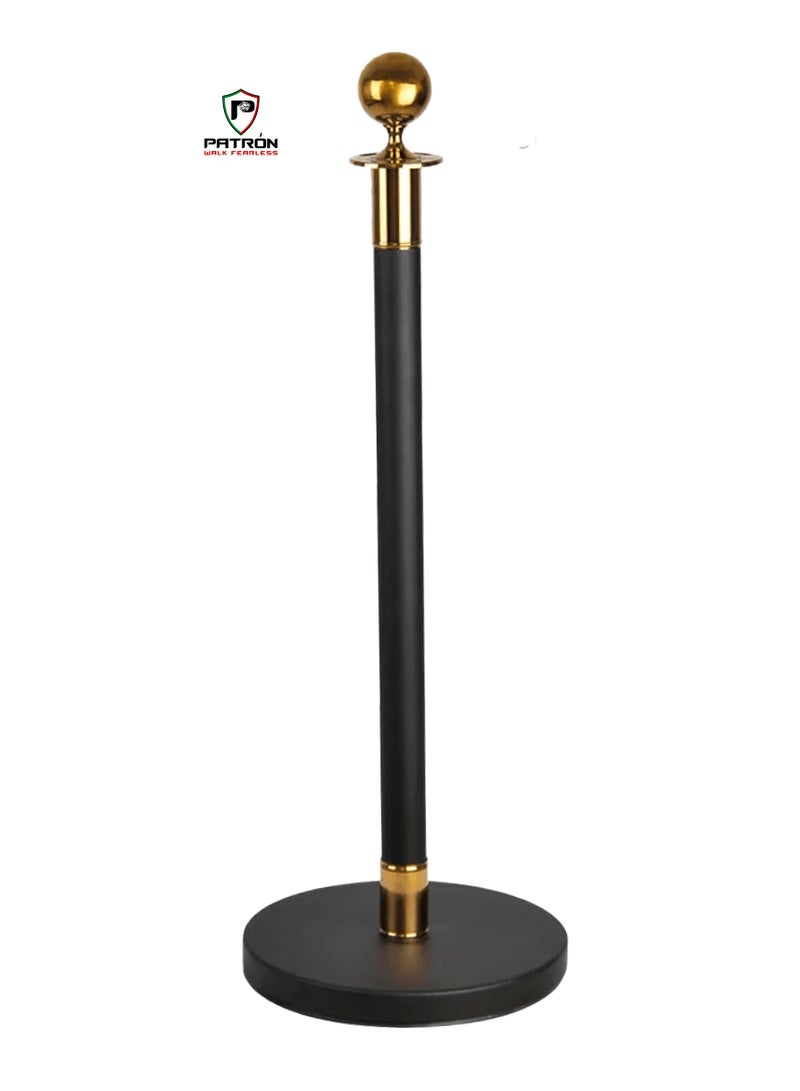 Patron VIP BLACK STANCHION (GOLDEN BALL TOP) 