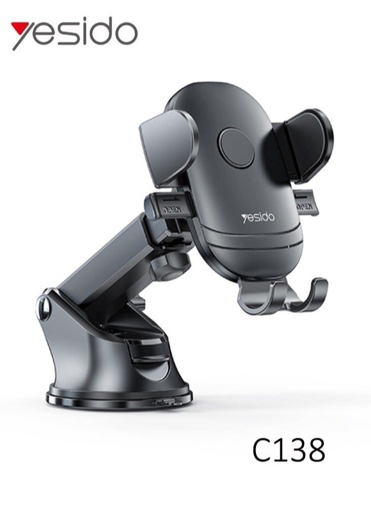 Yesido C138 Ree Stretch Adjustable Suction Cup Car Holder – Universal Compatibility, Powerful Suction Cup, Adjustable Grip for Smartphones, GPS, and Devices, Ideal for Cars, Trucks, and SUVs - Image 1