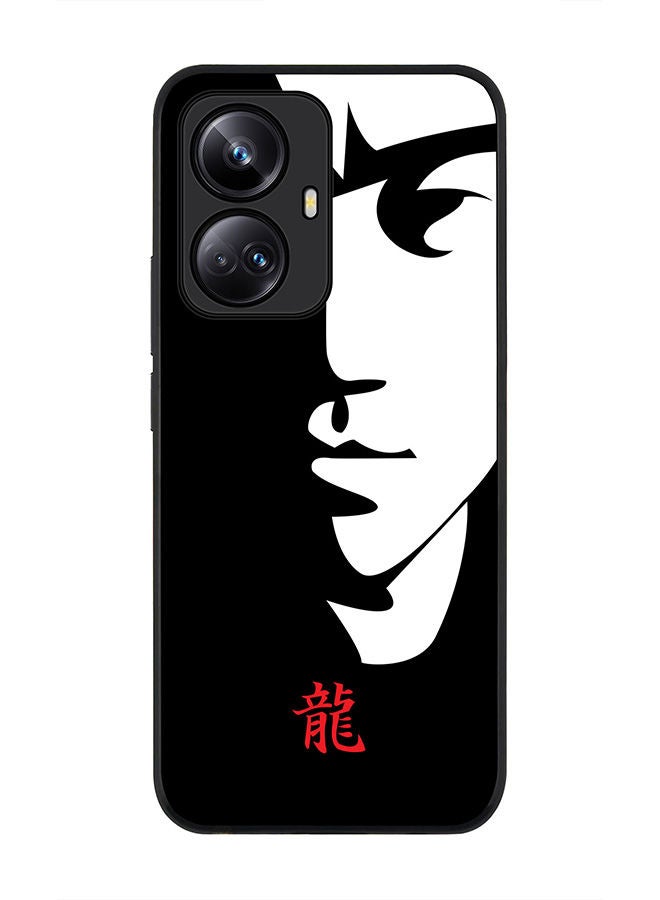 Stylizedd Rugged Black edge case for Realme 10 Pro Plus 5G Slim fit Soft Case Flexible Rubber Edges Anti Drop TPU Gel Thin Cover -  Tibute - Bruce Lee (Black) - Image 1