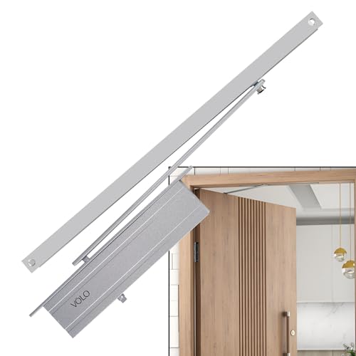 Volo Automatic Hydraulic Concealed Door Closer 23MM – Aluminium, Double Speed, 60kg Capacity, Fits Thin Doors, Silver, Heavy Duty with Fitting & 1 Year Warranty - Image 1