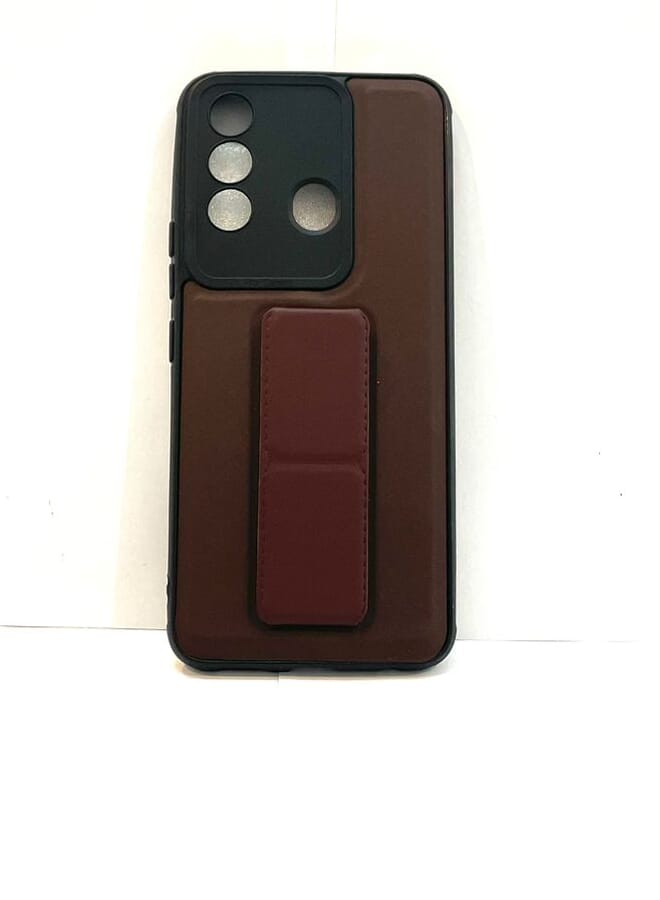 Case Cover With Magnetic Hand Grip For itel vision 3plus Brown - Image 1