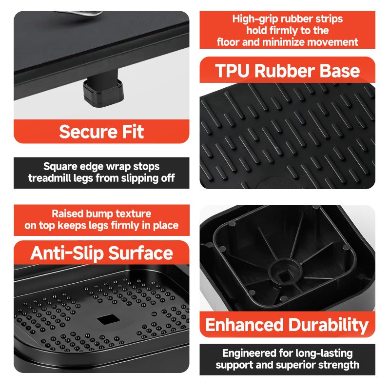 Piszvbej 4-Pack Treadmill Incline Riser Blocks, Stackable Treadmill Riser Incline Blocks, Adjustable Height Block for Leveling and Uphill Workout, Non-Slip Durable Support Blocks, for Home and Gym - Image 3