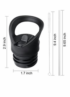 Excefore Straw Lid for Hydro Flask Standard Mouth Water Bottle, Lid with Straws and Flexible Handle fits Hydroflask Standard Mouth 12 - 64 oz, Sports Straw Cap Flip Top Replacement Lid  - Image 4