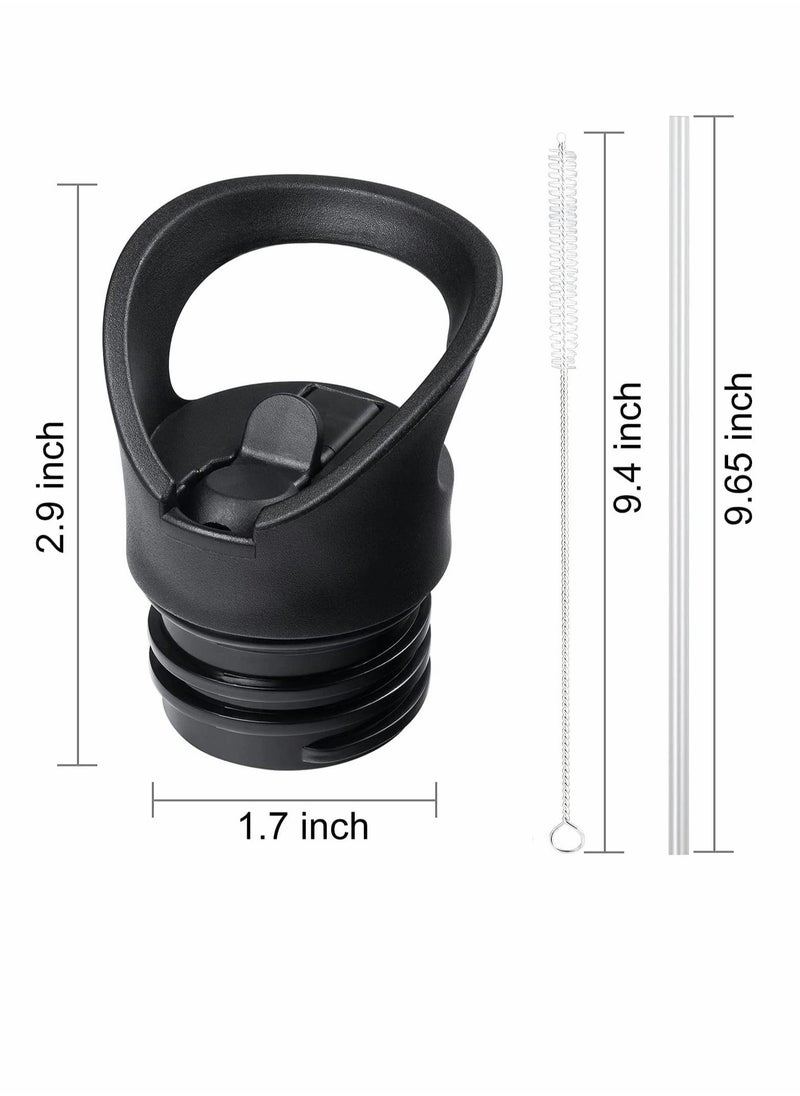 Excefore - Straw Lid for Hydro Flask Standard Mouth Water Bottle, Lid with Straws and Flexible Handle fits Hydroflask Standard Mouth 12 - 64 oz, Sports Straw Cap Flip Top Replacement Lid - Image 1